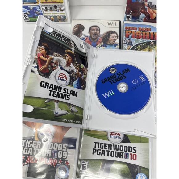 8x Wii Games Sports LOT - Tiger Woods Golf, Soccer, Tennis, Wipeout, Fish TESTED - Picture 6 of 12